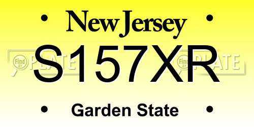 S157XR New Jersey License Plate