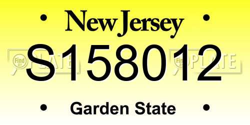 S158012 New Jersey License Plate