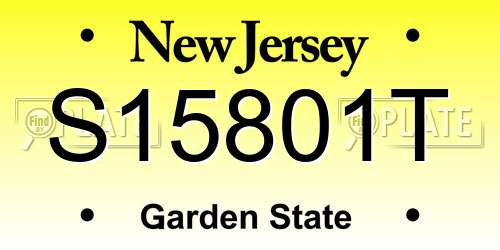 S15801T New Jersey License Plate