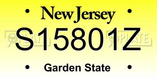 S15801Z New Jersey License Plate