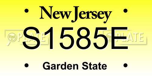 S1585E New Jersey License Plate