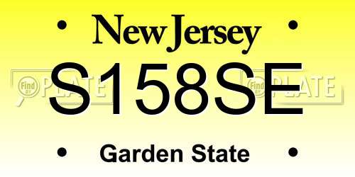 S158SE New Jersey License Plate