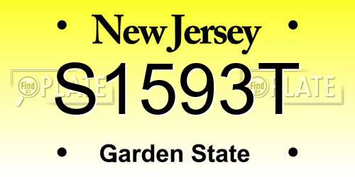 S1593T New Jersey License Plate