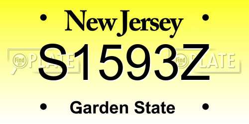S1593Z New Jersey License Plate