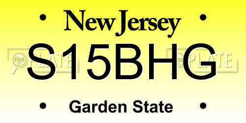 S15BHG New Jersey License Plate
