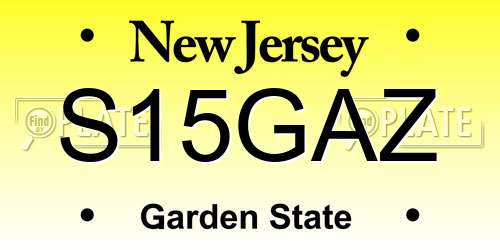 S15GAZ New Jersey License Plate