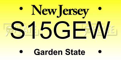 S15GEW New Jersey License Plate