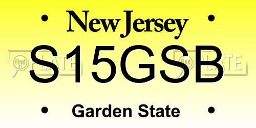 S15GSB New Jersey License Plate