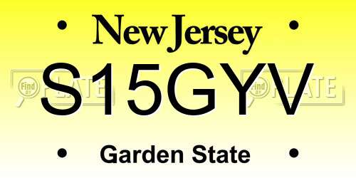 S15GYV New Jersey License Plate