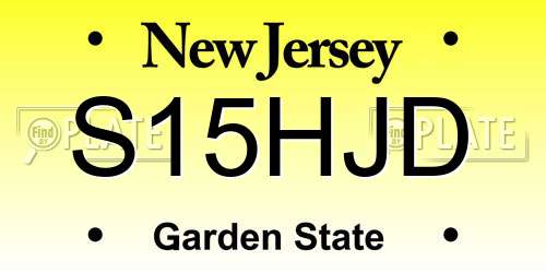 S15HJD New Jersey License Plate