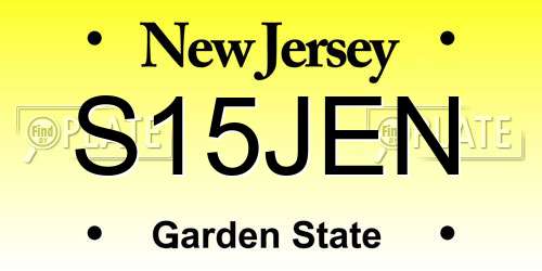 S15JEN New Jersey License Plate