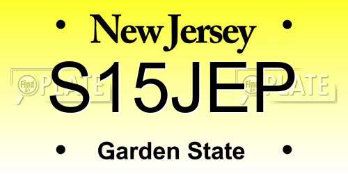S15JEP New Jersey License Plate