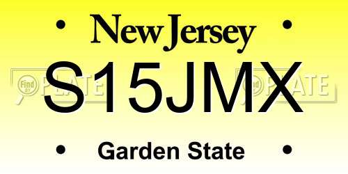 S15JMX New Jersey License Plate