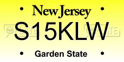 S15KLW New Jersey License Plate