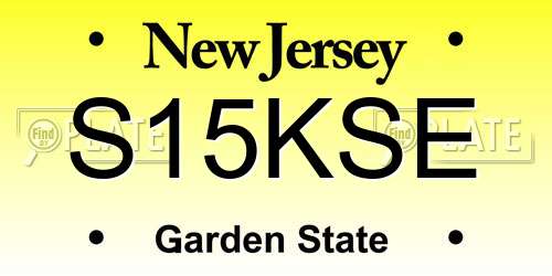 S15KSE New Jersey License Plate