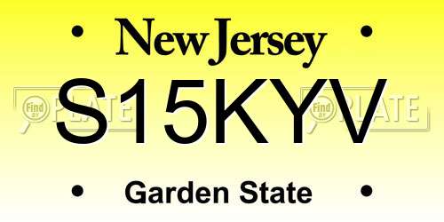 S15KYV New Jersey License Plate