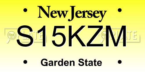 S15KZM New Jersey License Plate
