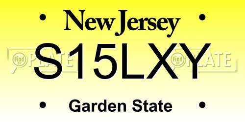 S15LXY New Jersey License Plate