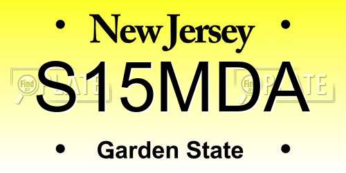 S15MDA New Jersey License Plate