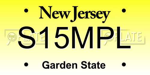 S15MPL New Jersey License Plate