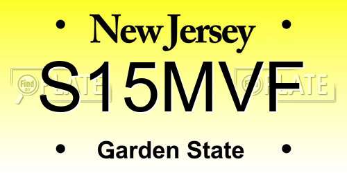 S15MVF New Jersey License Plate
