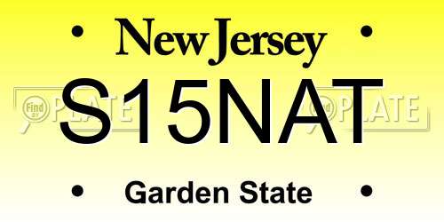 S15NAT New Jersey License Plate
