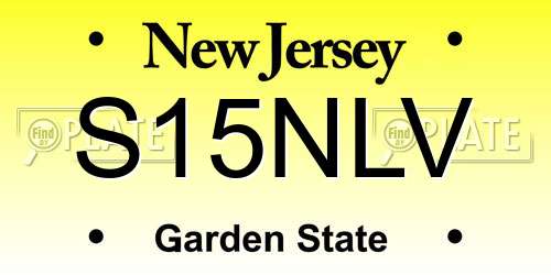 S15NLV New Jersey License Plate