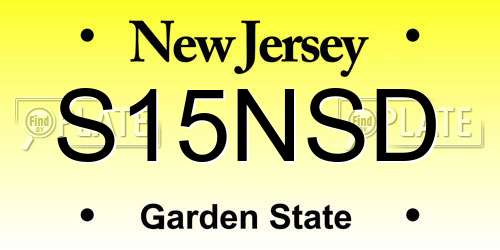 S15NSD New Jersey License Plate