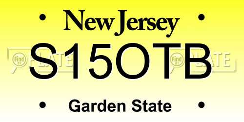 S15OTB New Jersey License Plate