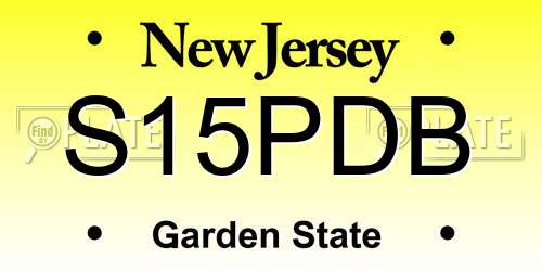 S15PDB New Jersey License Plate