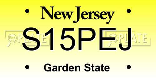 S15PEJ New Jersey License Plate