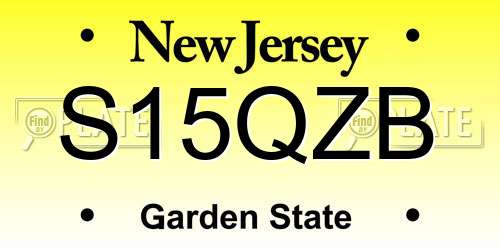 S15QZB New Jersey License Plate