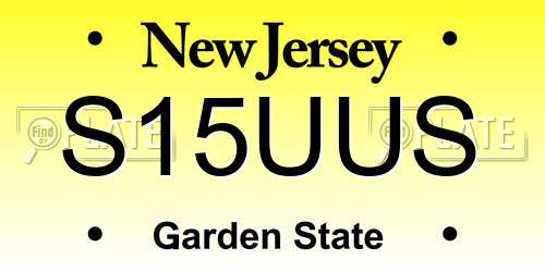 S15UUS New Jersey License Plate