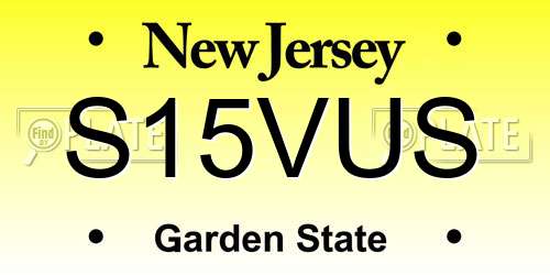 S15VUS New Jersey License Plate