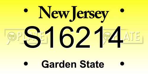 S16214 New Jersey License Plate