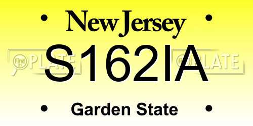 S162IA New Jersey License Plate