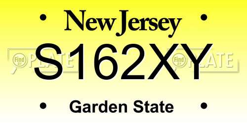 S162XY New Jersey License Plate