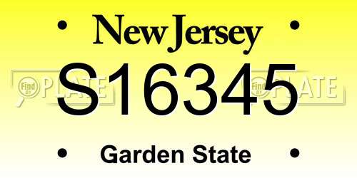S16345 New Jersey License Plate