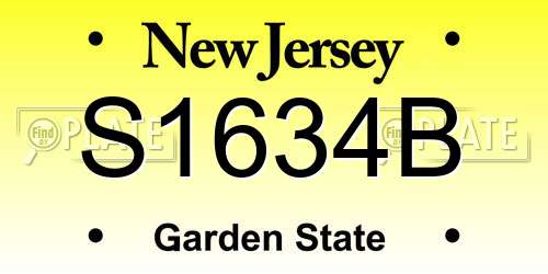 S1634B New Jersey License Plate