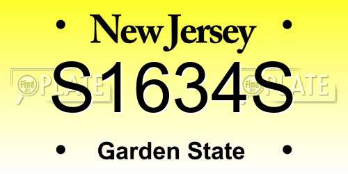 S1634S New Jersey License Plate