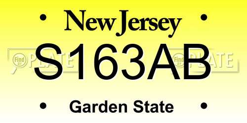 S163AB New Jersey License Plate