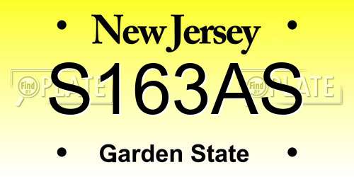 S163AS New Jersey License Plate
