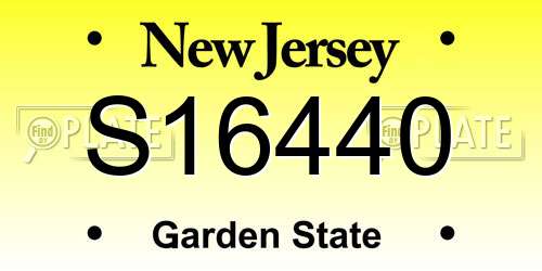 S16440 New Jersey License Plate