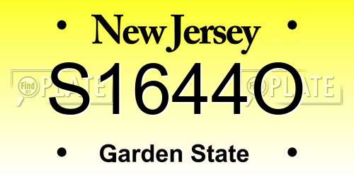 S1644O New Jersey License Plate