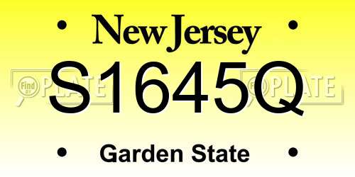 S1645Q New Jersey License Plate