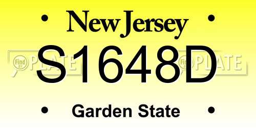 S1648D New Jersey License Plate