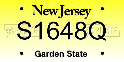 S1648Q New Jersey License Plate