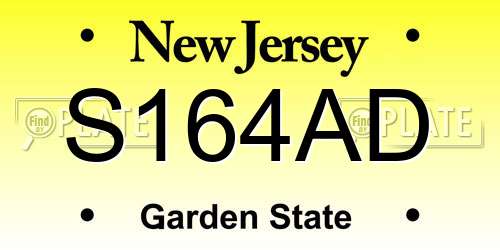 S164AD New Jersey License Plate