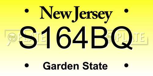 S164BQ New Jersey License Plate