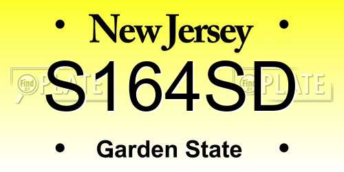 S164SD New Jersey License Plate